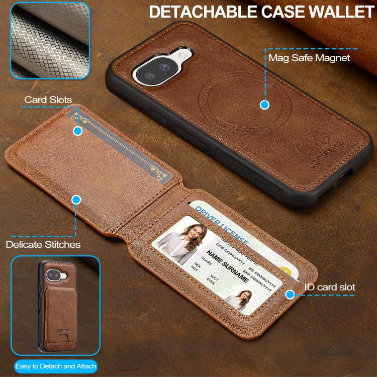 For Google Pixel 10a LC.IMEEKE L3 Series Detachable RFID Card Bag Magsafe Phone Case
