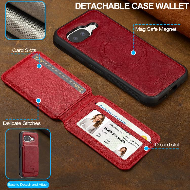 For Google Pixel 10a LC.IMEEKE L3 Series Detachable RFID Card Bag Magsafe Phone Case