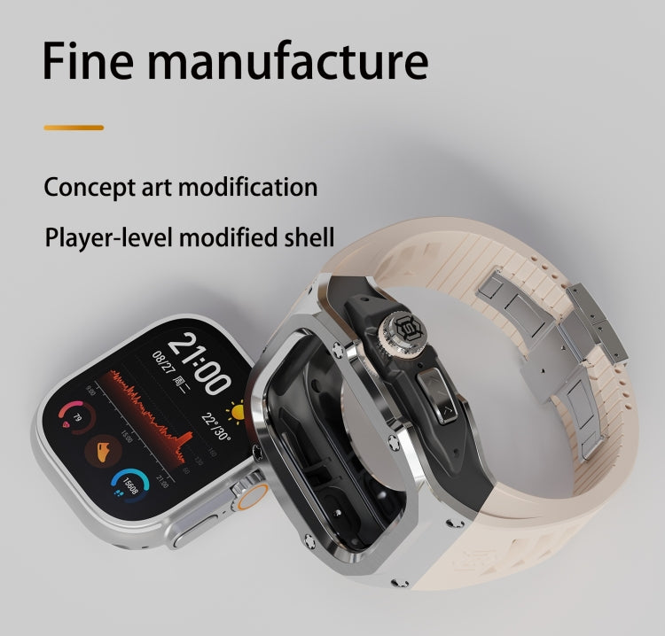 For Apple Watch Ultra 3 / 2 / 1 49mm RedPepper Armor Metal Case Integrated Silicone Watch Band