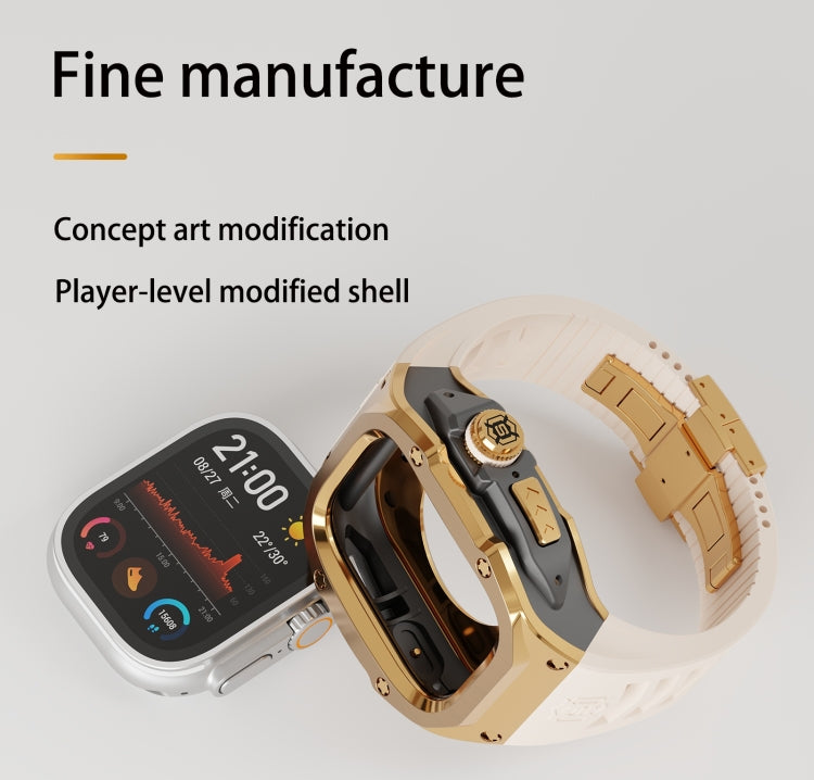 For Apple Watch Ultra 3 / 2 / 1 49mm RedPepper Armor Metal Case Integrated Silicone Watch Band