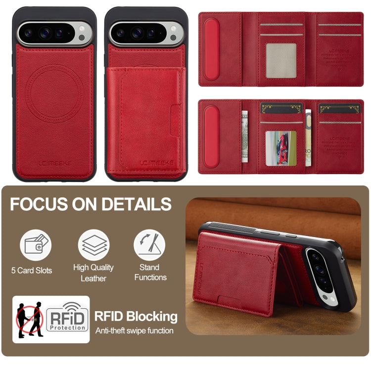 For Google Pixel 9 Pro XL LC.IMEEKE L5 Series Detachable RFID Card Bag Magsafe Phone Case