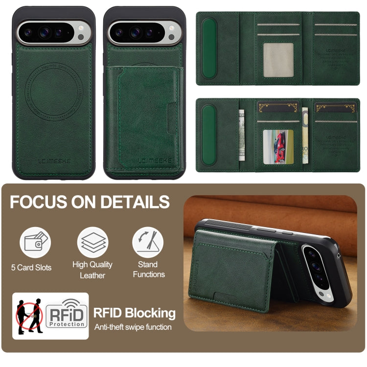 For Google Pixel 9 / 9 Pro LC.IMEEKE L5 Series Detachable RFID Card Bag Magsafe Phone Case
