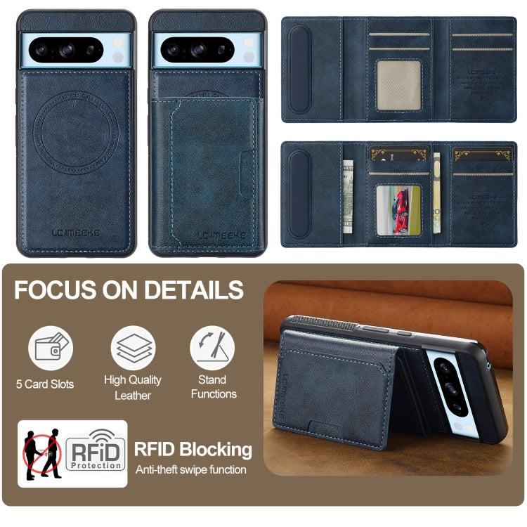 For Google Pixel 8 Pro LC.IMEEKE L5 Series Detachable RFID Card Bag Magsafe Phone Case