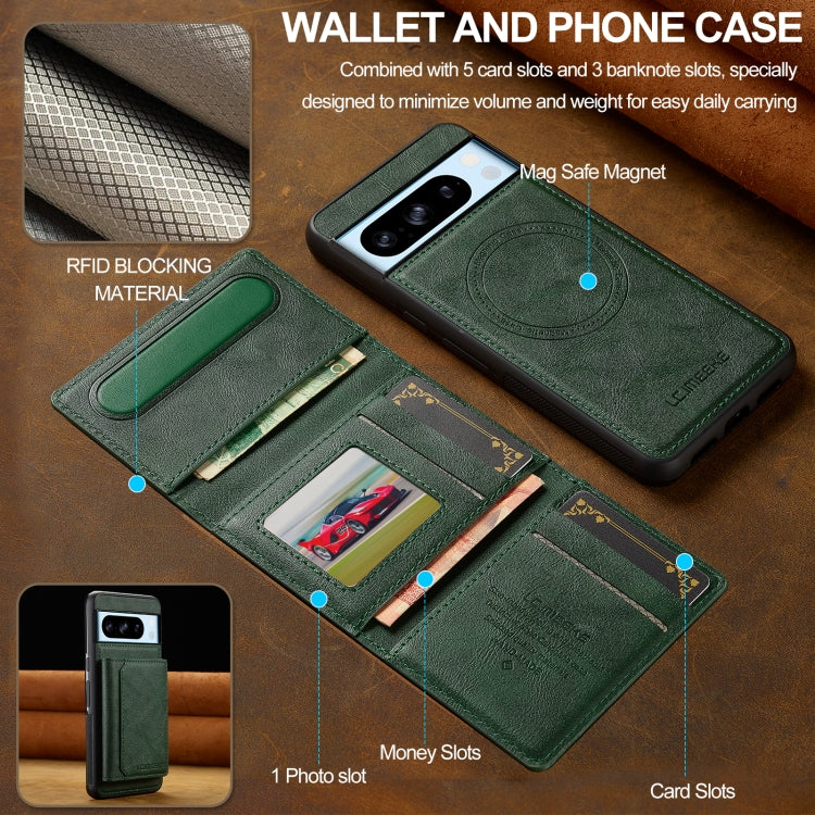 For Google Pixel 8 Pro LC.IMEEKE L5 Series Detachable RFID Card Bag Magsafe Phone Case