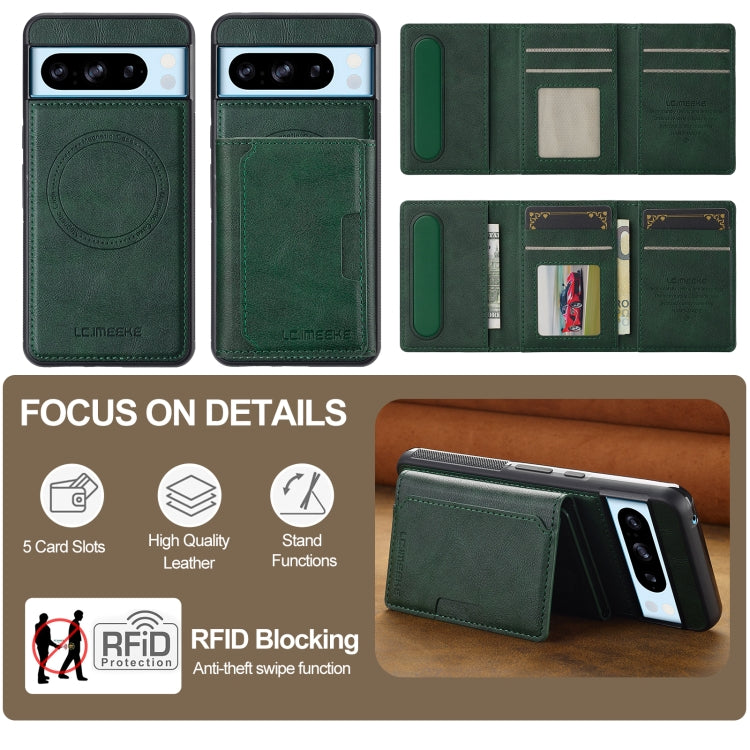 For Google Pixel 8 Pro LC.IMEEKE L5 Series Detachable RFID Card Bag Magsafe Phone Case
