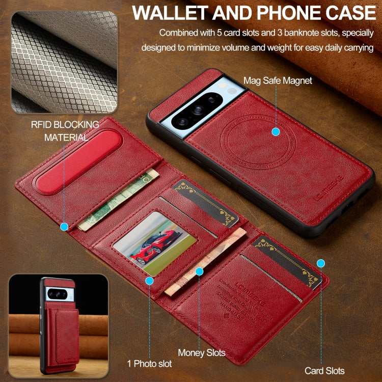 For Google Pixel 8 Pro LC.IMEEKE L5 Series Detachable RFID Card Bag Magsafe Phone Case