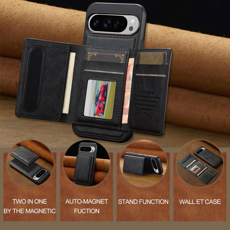 For Google Pixel 10 / 10 Pro LC.IMEEKE L5 Series Detachable RFID Card Bag Magsafe Phone Case