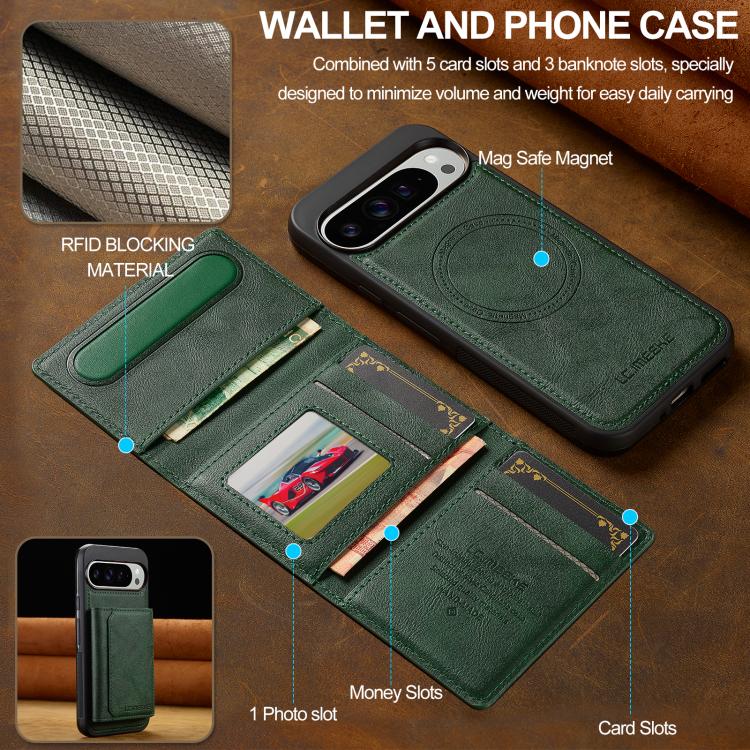 For Google Pixel 10 / 10 Pro LC.IMEEKE L5 Series Detachable RFID Card Bag Magsafe Phone Case