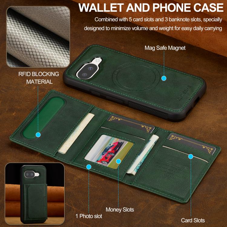 For Google Pixel 10a LC.IMEEKE L5 Series Detachable RFID Card Bag Magsafe Phone Case