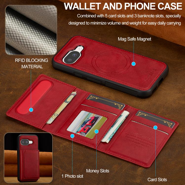 For Google Pixel 10a LC.IMEEKE L5 Series Detachable RFID Card Bag Magsafe Phone Case