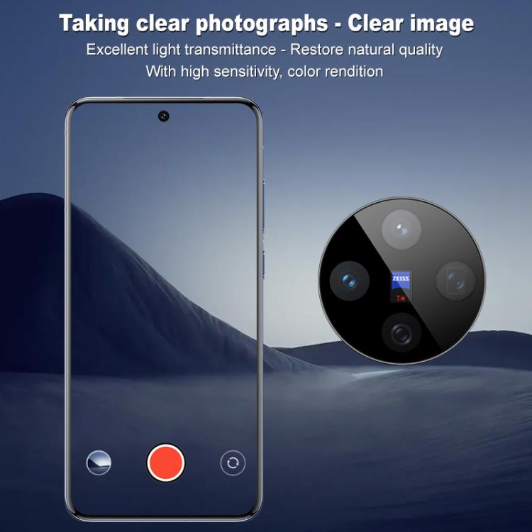 For vivo X200 imak Black Version HD Glass Rear Camera Lens Film, Self-positioning Version