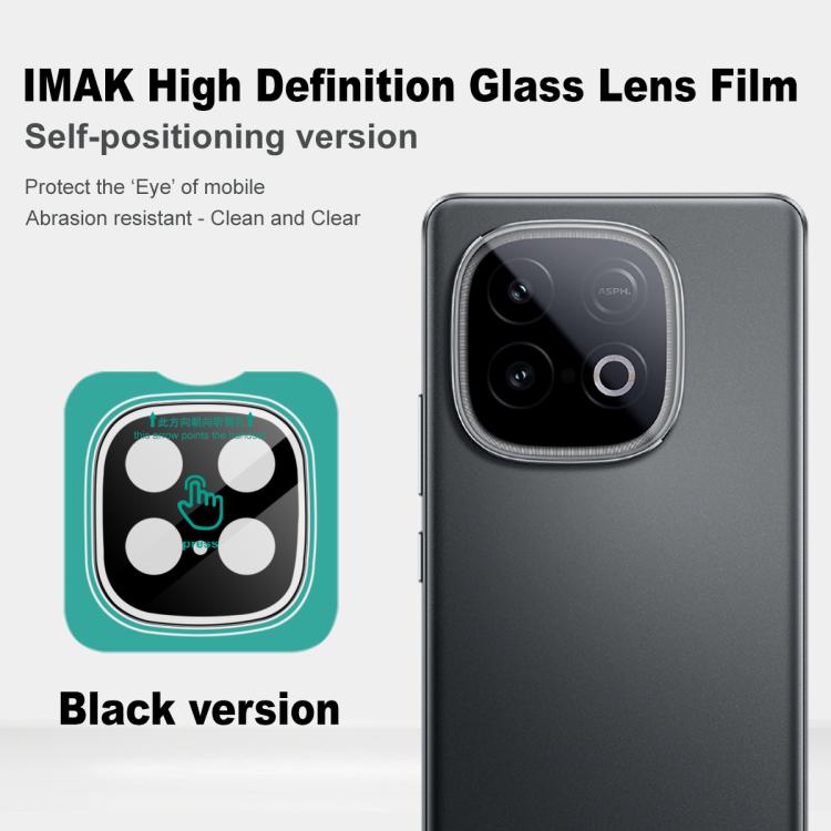 For vivo iQOO Z10 Turbo 5G imak Black Version HD Glass Rear Camera Lens Film, Self-positioning Version
