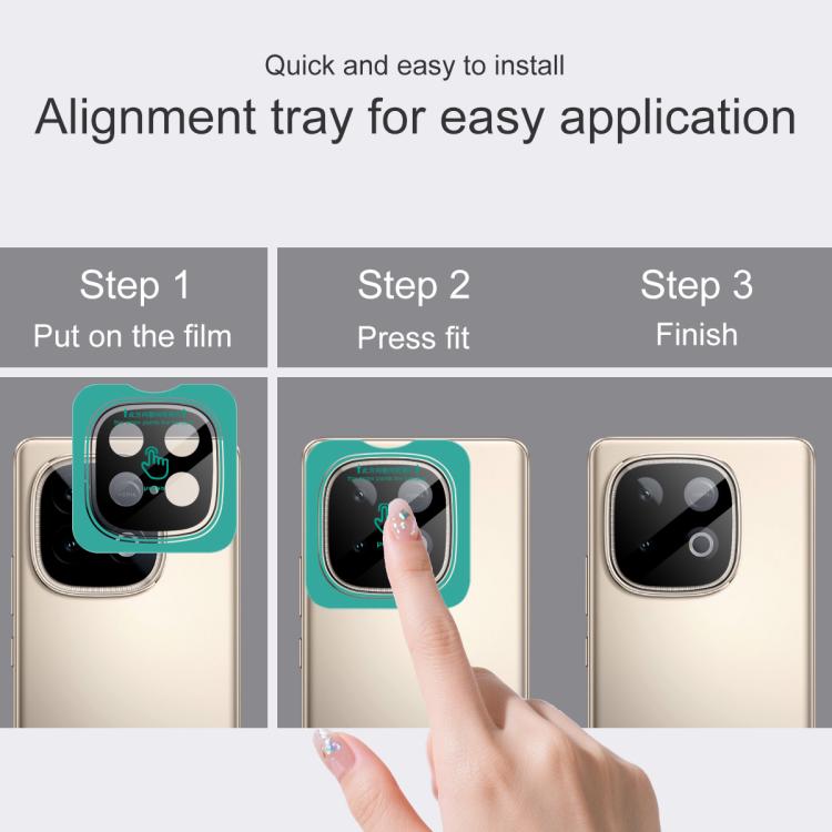 For vivo iQOO Z10 Turbo 5G imak Black Version HD Glass Rear Camera Lens Film, Self-positioning Version