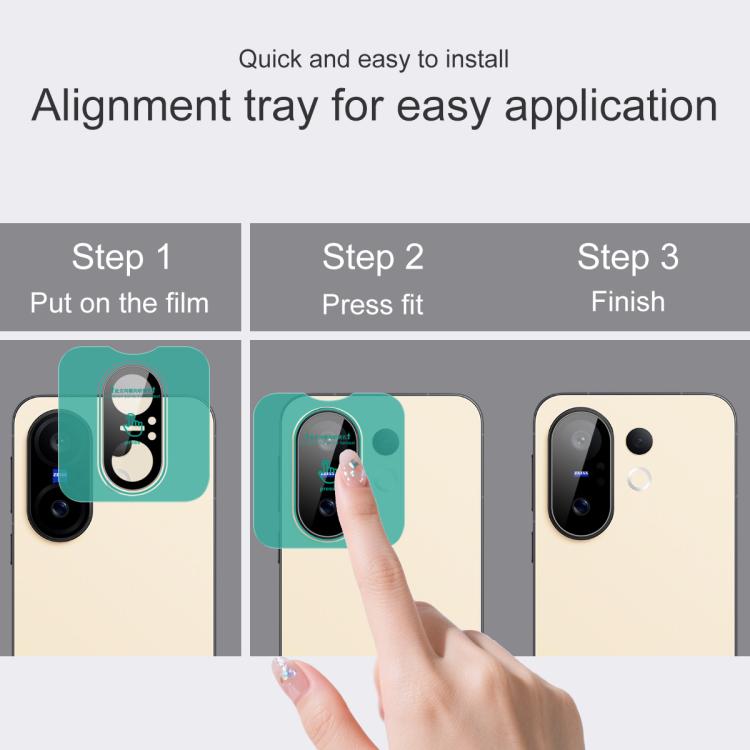 For vivo X200 FE imak Black Version HD Glass Rear Camera Lens Film, Self-positioning Version