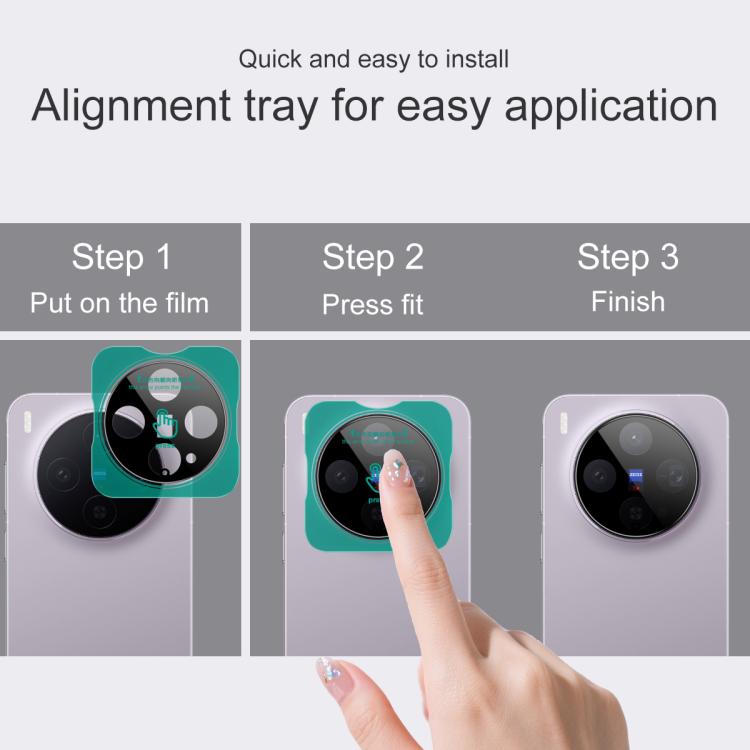 For vivo X300 imak Black Version HD Glass Rear Camera Lens Film, Self-positioning Version