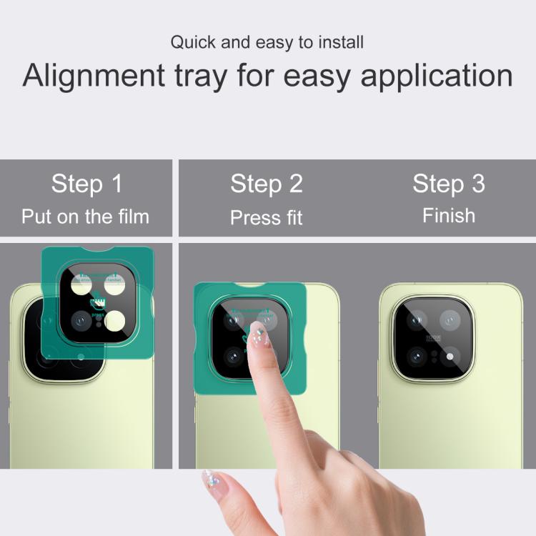 For vivo iQOO 15 imak Black Version HD Glass Rear Camera Lens Film, Self-positioning Version
