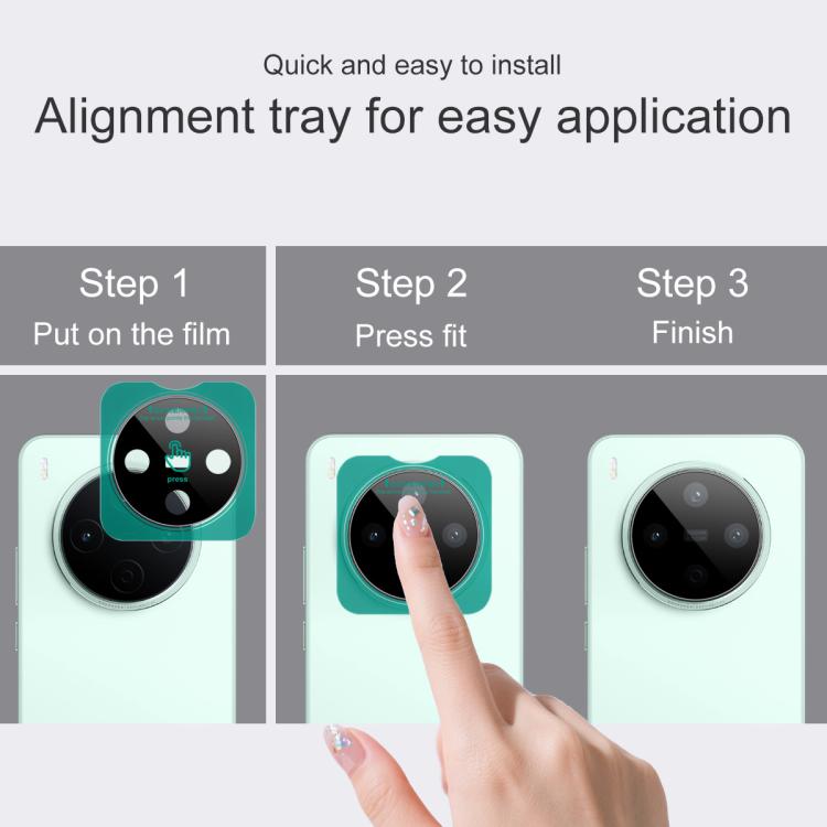 For vivo Y500 Pro 5G imak Black Version HD Glass Rear Camera Lens Film, Self-positioning Version