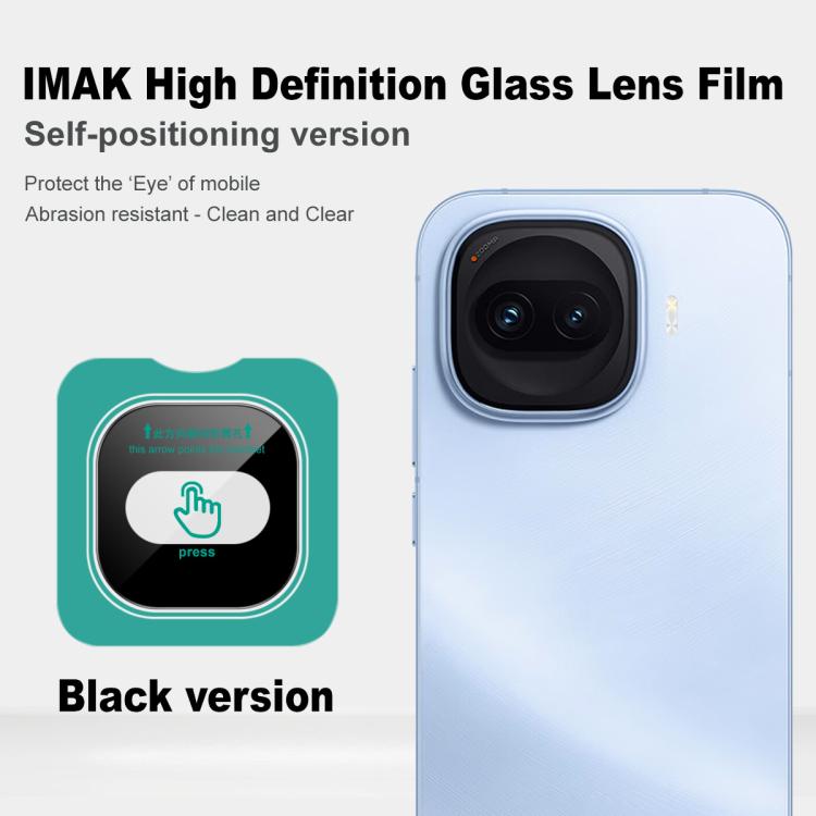 For vivo iQOO Z11 Turbo 5G imak Black Version HD Glass Rear Camera Lens Film, Self-positioning Version