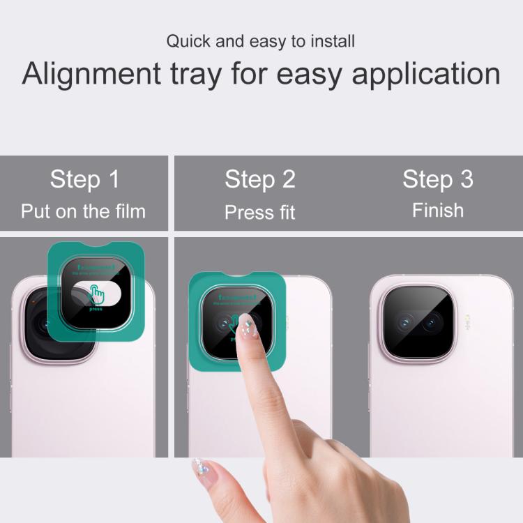 For vivo iQOO Z11 Turbo 5G imak Black Version HD Glass Rear Camera Lens Film, Self-positioning Version