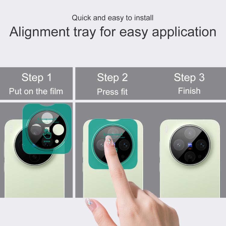 For vivo X300s imak Black Version HD Glass Rear Camera Lens Film, Self-positioning Version