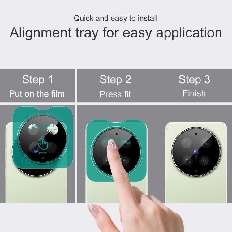 For vivo X300 Ultra imak Black Version HD Glass Rear Camera Lens Film, Self-positioning Version
