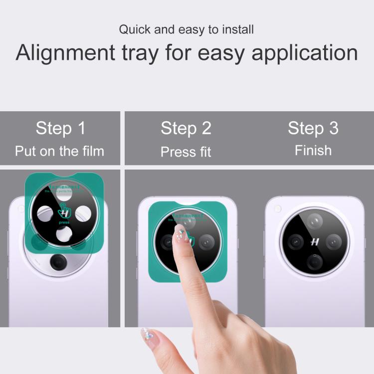 For OPPO Find X8s+ imak Black Version HD Glass Rear Camera Lens Film, Self-positioning Version