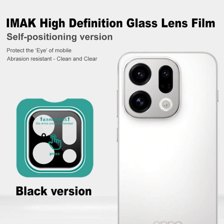 For OPPO Find X9 imak Black Version HD Glass Rear Camera Lens Film, Self-positioning Version