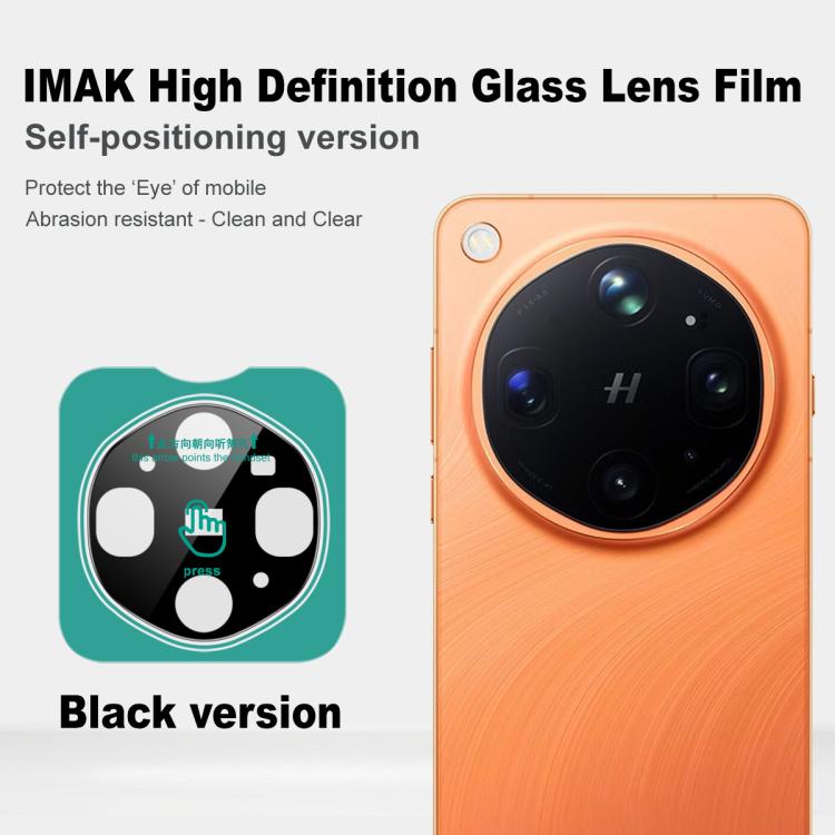 For OPPO Find X9 Ultra 5G imak Black Version HD Glass Rear Camera Lens Film, Self-positioning Version