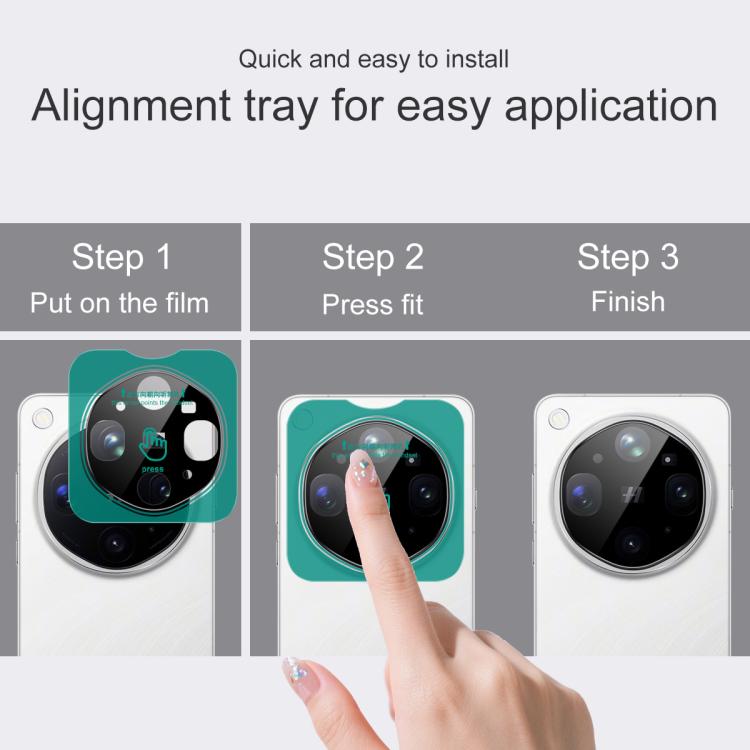 For OPPO Find X9 Ultra 5G imak Black Version HD Glass Rear Camera Lens Film, Self-positioning Version