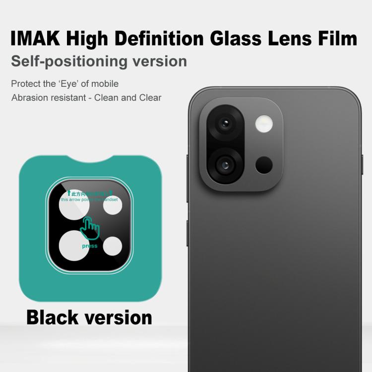 For OnePlus 13T imak Black Version HD Glass Rear Camera Lens Film, Self-positioning Version