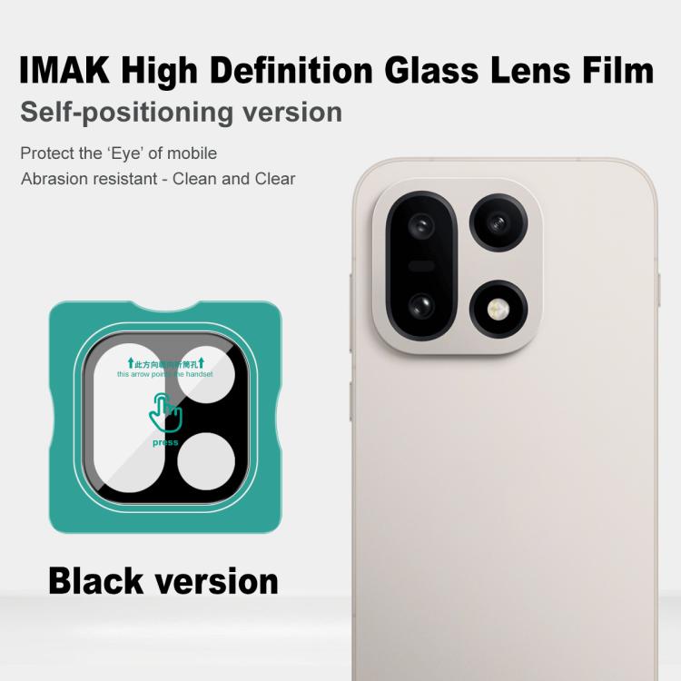 For OnePlus 15 imak Black Version HD Glass Rear Camera Lens Film, Self-positioning Version