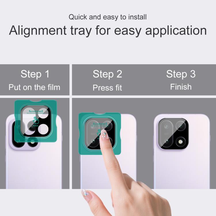 For OnePlus 15 imak Black Version HD Glass Rear Camera Lens Film, Self-positioning Version