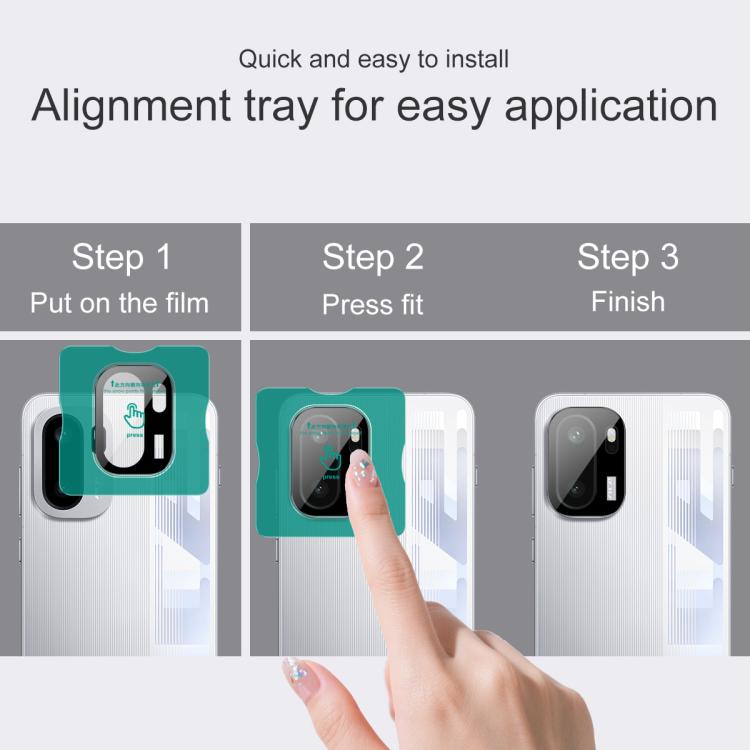 For OnePlus Ace 6 imak Black Version HD Glass Rear Camera Lens Film, Self-positioning Version