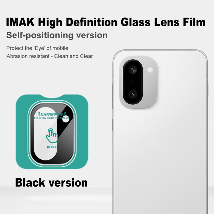 For OnePlus Ace 6T / 15R imak Black Version HD Glass Rear Camera Lens Film, Self-positioning Version