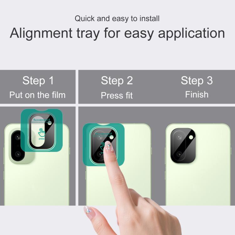 For OnePlus Ace 6T / 15R imak Black Version HD Glass Rear Camera Lens Film, Self-positioning Version