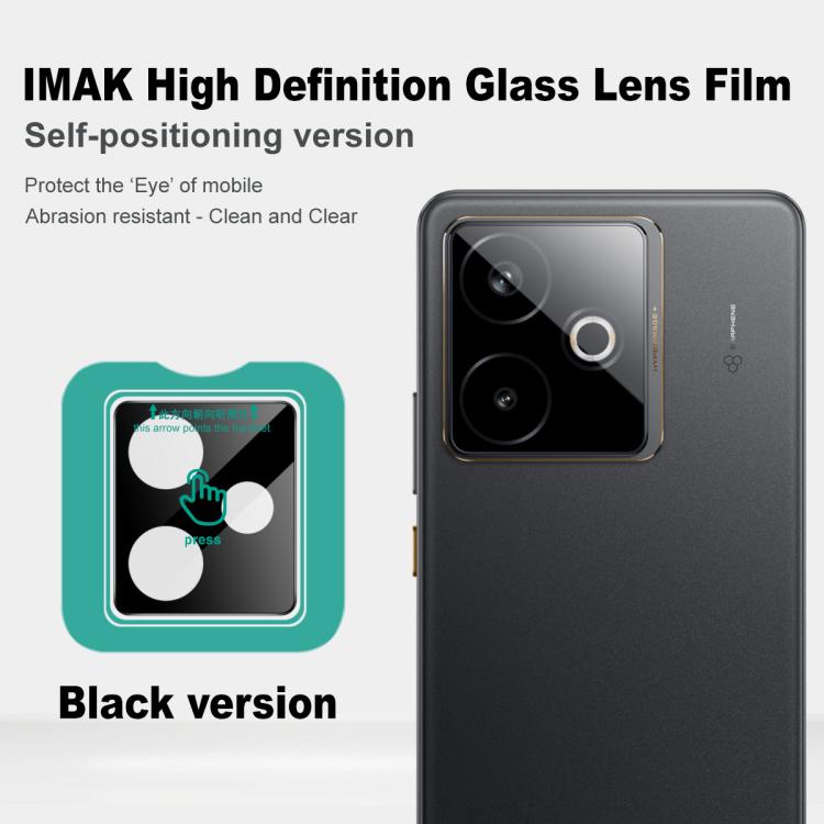 For Realme GT 7 / 7T Global imak Black Version HD Glass Rear Camera Lens Film, Self-positioning Version
