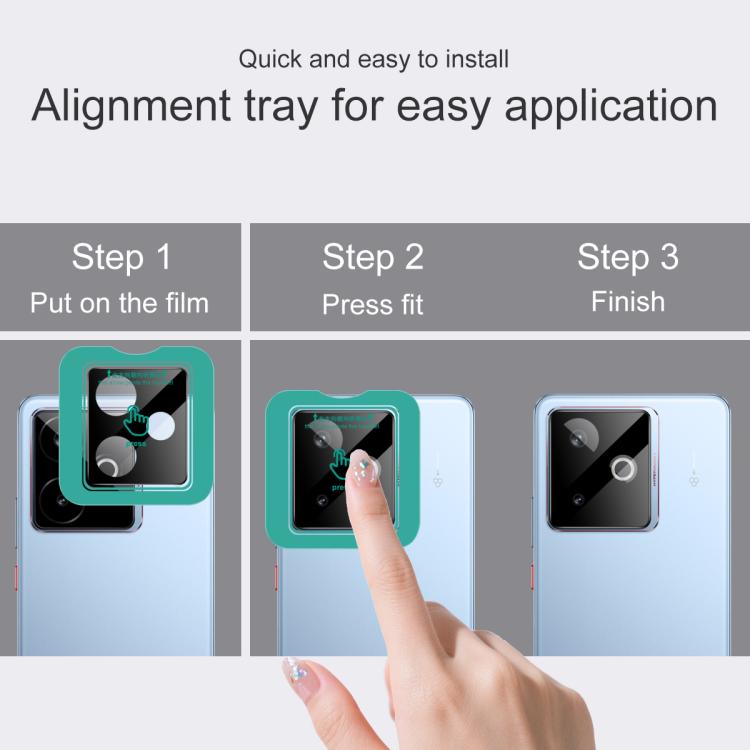 For Realme GT 7 / 7T Global imak Black Version HD Glass Rear Camera Lens Film, Self-positioning Version