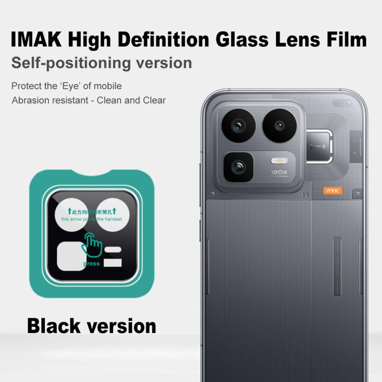 For Realme Neo8 5G imak Black Version HD Glass Rear Camera Lens Film, Self-positioning Version