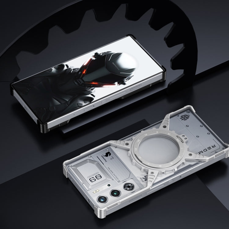 For ZTE nubia Red Magic 9S Pro / 9S Pro+ Mechanical Gear MagSafe Holder Borderless Metal Phone Case