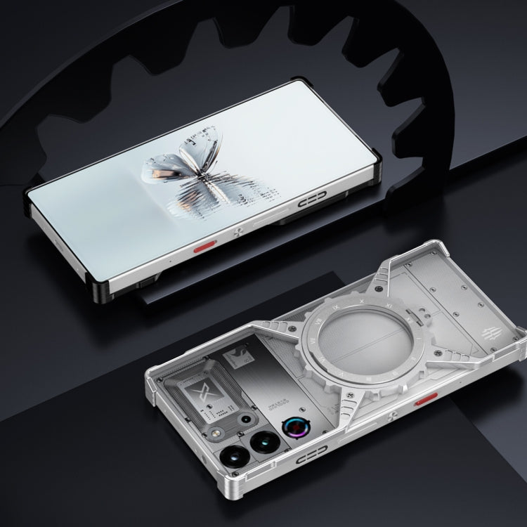 For ZTE nubia Red Magic 10 Pro / 10 Pro+ Mechanical Gear MagSafe Holder Borderless Metal Phone Case
