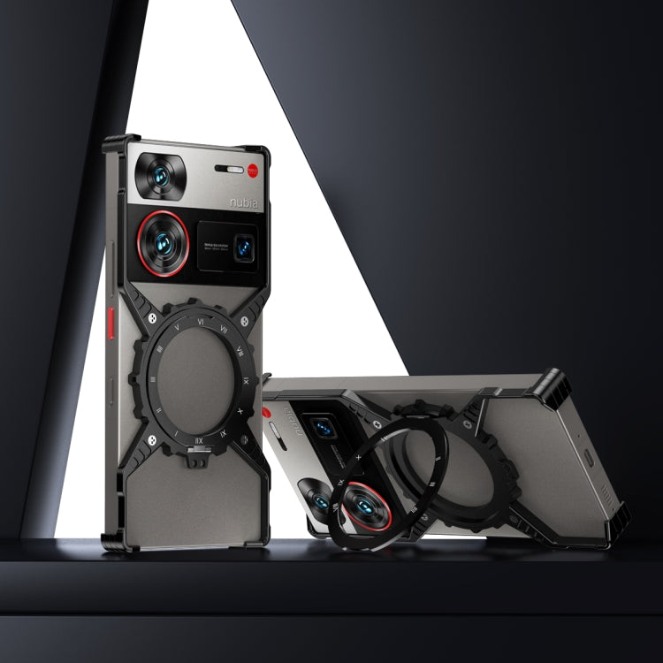 For ZTE nubia Z70 Ultra Mechanical Gear MagSafe Holder Borderless Metal Phone Case