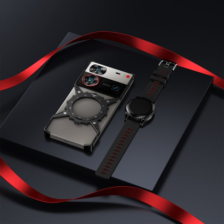 For ZTE nubia Z70 Ultra Mechanical Gear MagSafe Holder Borderless Metal Phone Case