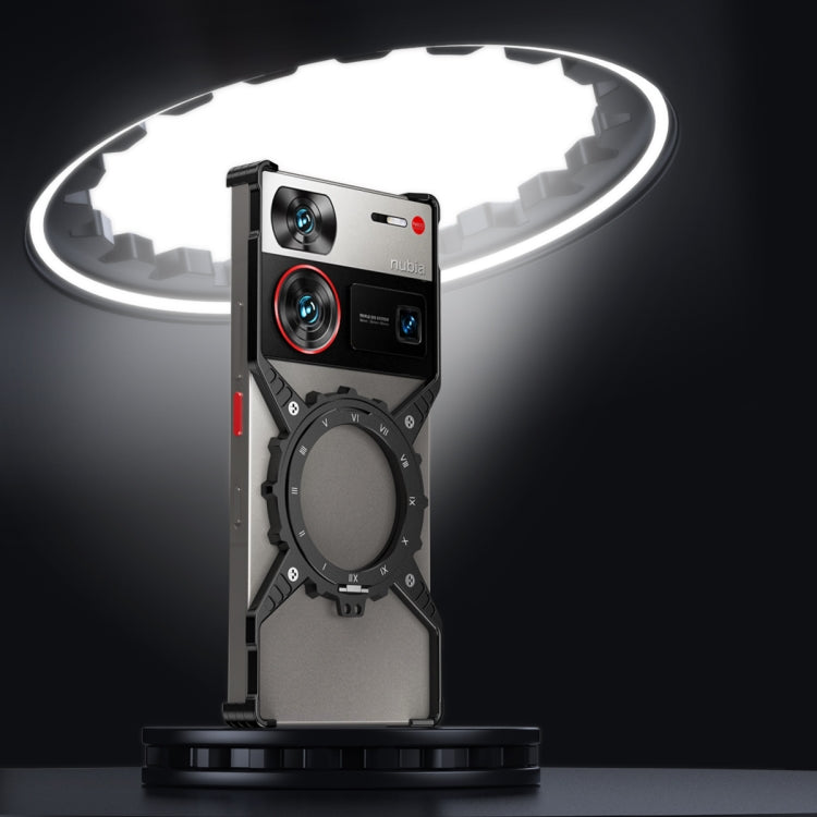For ZTE nubia Z70 Ultra Mechanical Gear MagSafe Holder Borderless Metal Phone Case