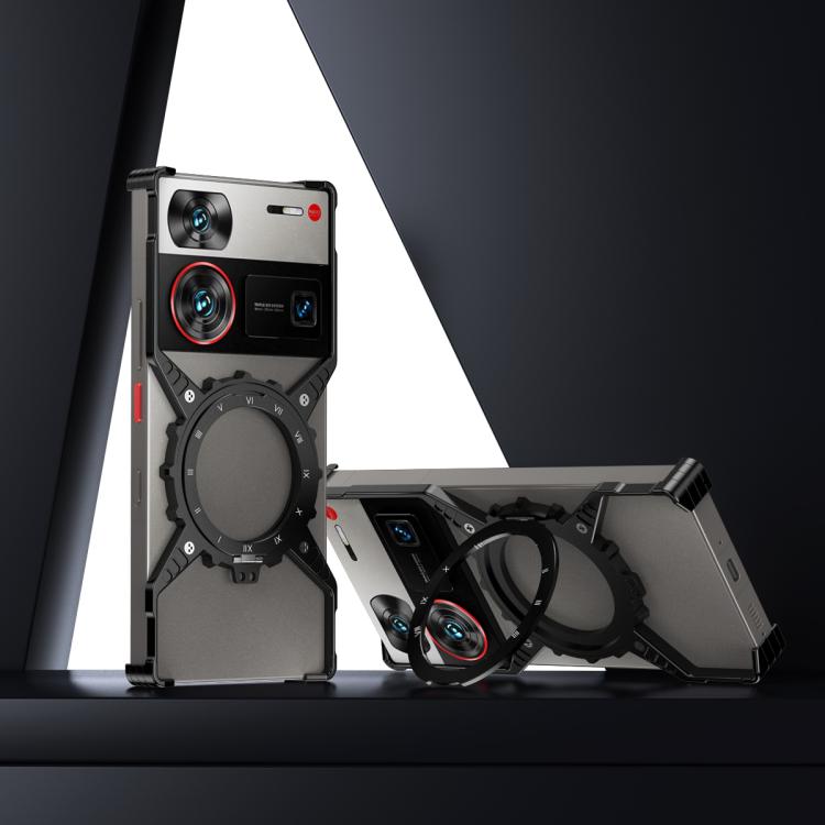 For ZTE nubia Z60 Ultra / Z60 Ultra Leading Mechanical Gear MagSafe Holder Borderless Metal Phone Case