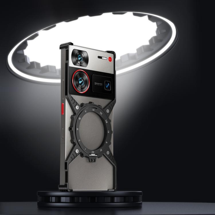 For ZTE nubia Z60 Ultra / Z60 Ultra Leading Mechanical Gear MagSafe Holder Borderless Metal Phone Case
