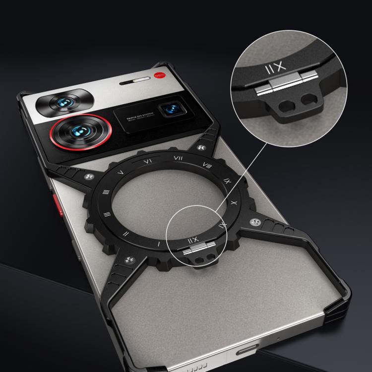 For ZTE nubia Z60 Ultra / Z60 Ultra Leading Mechanical Gear MagSafe Holder Borderless Metal Phone Case