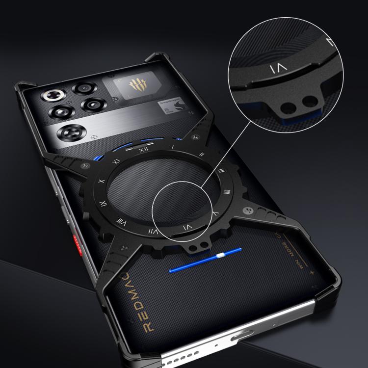 For ZTE nubia Red Magic 11 Pro / 11 Pro+ Mechanical Gear MagSafe Holder Borderless Metal Phone Case