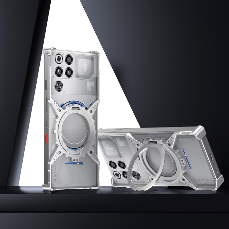 For ZTE nubia Red Magic 11 Pro / 11 Pro+ Mechanical Gear MagSafe Holder Borderless Metal Phone Case
