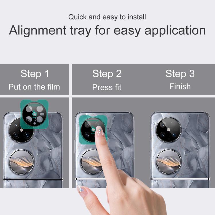 For Huawei Pocket 2 imak Black Version HD Glass Rear Camera Lens Film, Self-positioning Version