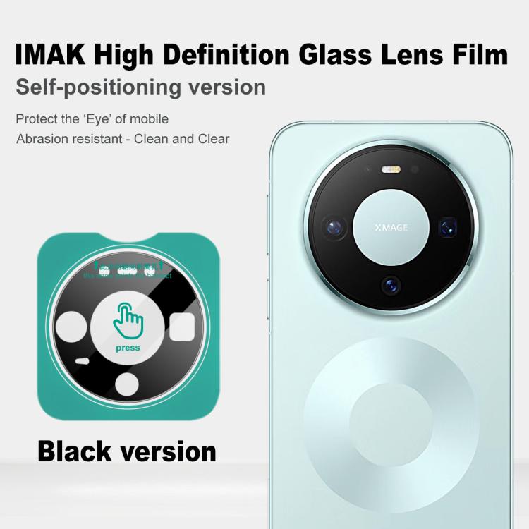 For Huawei Mate 80/Mate 80 Pro imak Black Version HD Glass Rear Camera Lens Film, Self-positioning Version